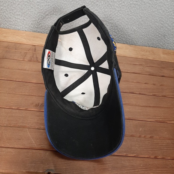 Vintage Nascar Hat Adult Strap Back Cap Black Blue Racing Grunge Faded 1990s Y2K - Picture 7 of 9